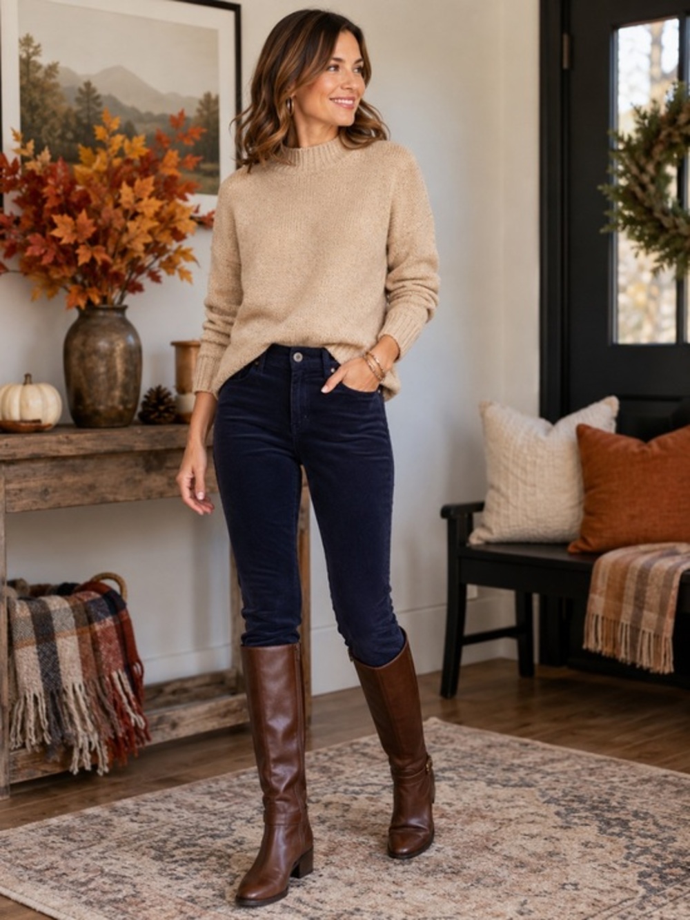 AG Adriano Goldschmied Farrah High Rise Skinny Corduroy Pants Navy Blue 29R
